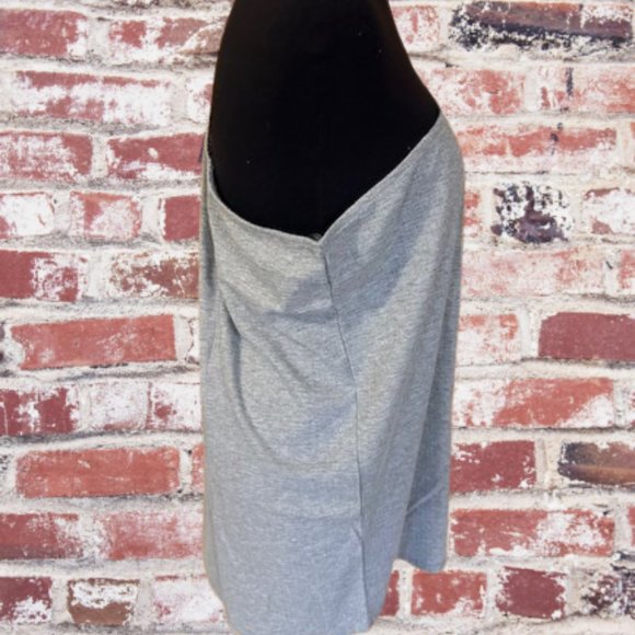 Grey One Shoulder Ribbed Draped Top - Picture 5 of 14